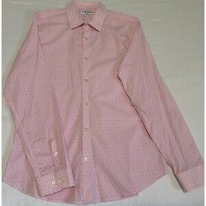 EXPRESS Shirt Mens Size Large Button Up Long Sleeve Extra Slim Pink-White.